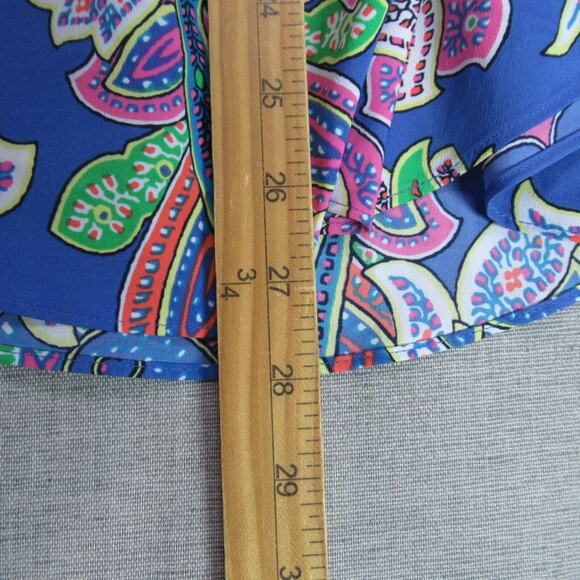 Lauren Ralph Lauren Skirt Women Size 10 Blue Paisley Boho Hipster Midi Rich Girl - Picture 7 of 9